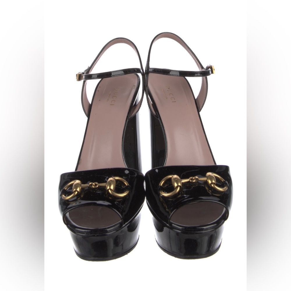 Gucci 39 Black Platform Sandals